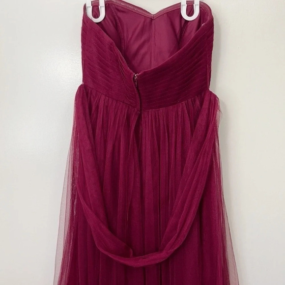 Jenny Yoo Black Cherry Tulle Annabelle Feminine Bridesmaid Dress - Picture 12 of 16